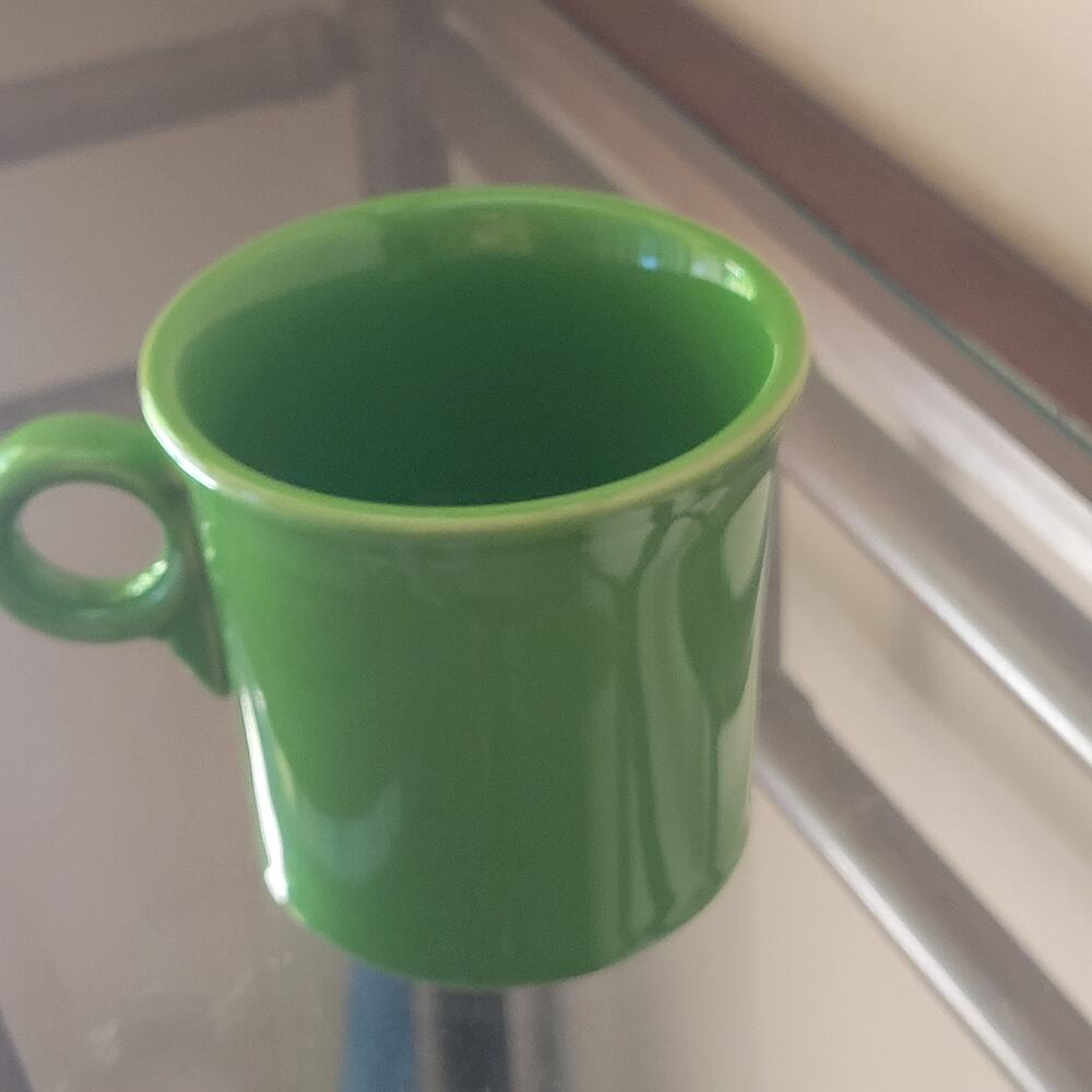 Fiesta Green Ring Handle Mug Coffee Cup Fiestaware Homer Laughlin  3.5" tall